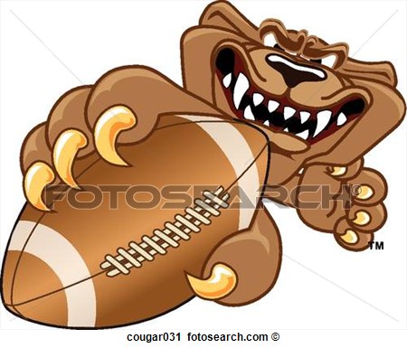 Clipart Of Cougar Holding Football With Angry Face Cougar031   Search