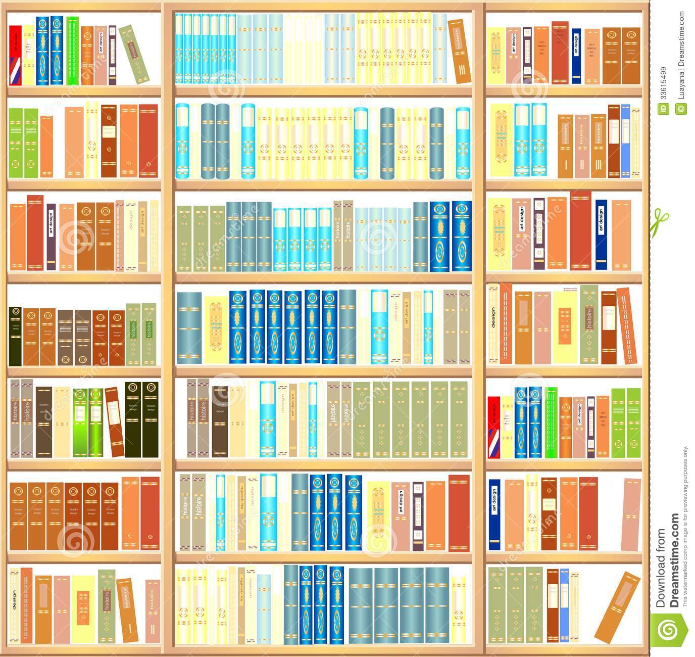 Description From Clipart Illustration Of A Bookcase Full Of Books