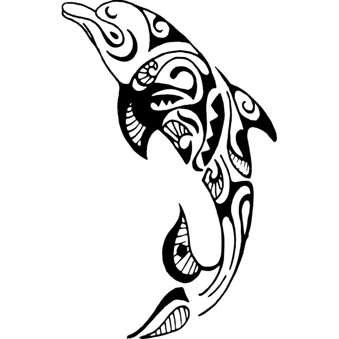 Dolphin Tribal Style Vector Image   Download At Vectorportal