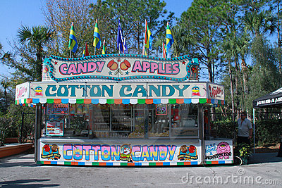 Florida State Fair  Candy Apples And Cotton Candy Consession Stand