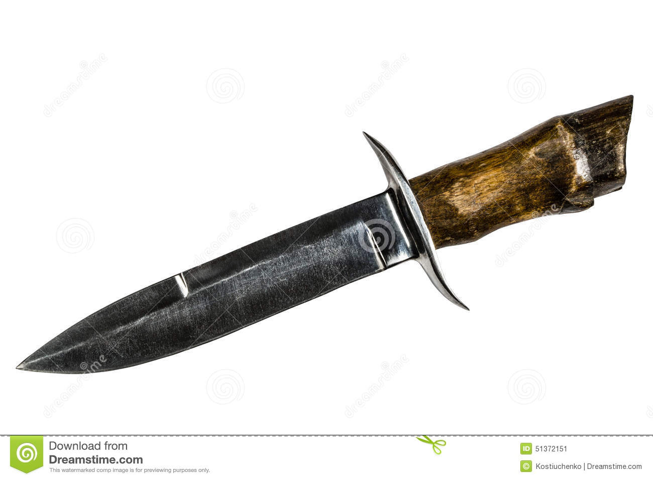 Hunting Knife Isolated On White Background With Clipping Path Stock