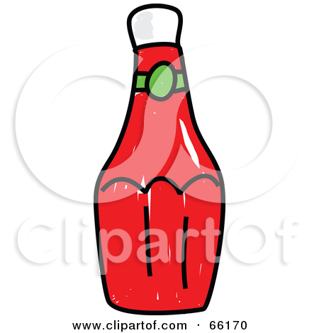 Ketchup Bottle Clipart Black And White      Rf  Clipart Illustration