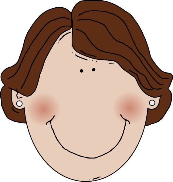 Middle Aged Woman Brown Hair Clip Art At Clker Com   Vector Clip Art
