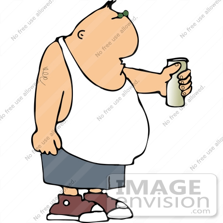 People Drinking Clipart  14850 Tattooed Man Drinking