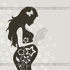 Pregnant Girl   Vector Clipart