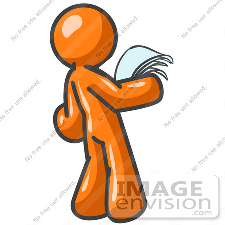 Royalty Free Clipart Of An Orange Guy Character Standing In Shock And
