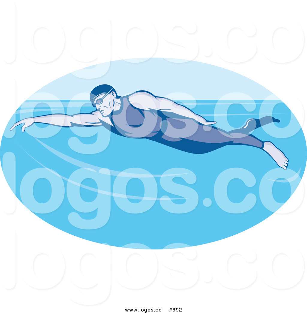 Royalty Free Vector Logo Of A Swimmer By Patrimonio    692