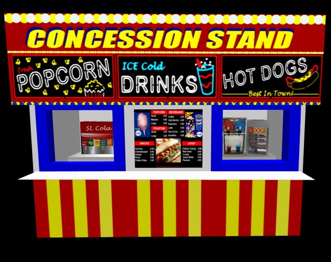 Second Life Marketplace   Concession Stand Touch For Menu 17 Prims