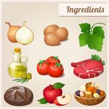 Set Of Food Icons  Ingredients  Royalty Free Stock Image