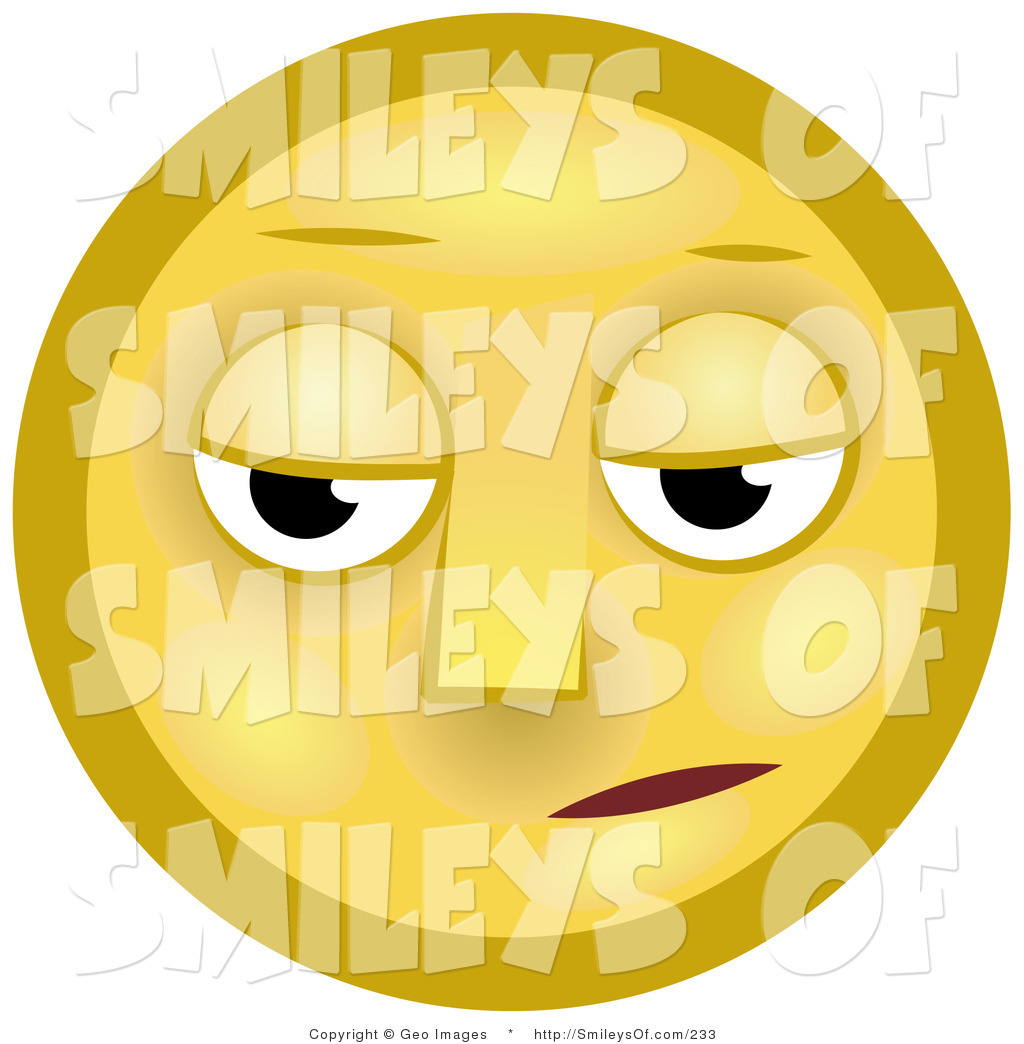     Smiley Clipart Of A Depressed Yellow Smiley Face Pouting By Geo Images