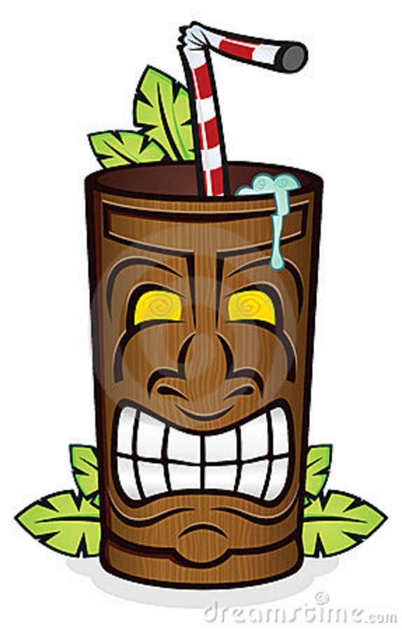 Tiki Cup With Palm Leaves Royalty Free Stock Image   Image  17220316