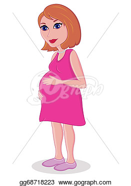 Vector Illustration Of Pregnant Woman Cartoon  Eps Clipart Gg68718223