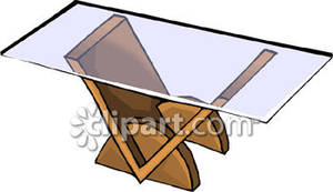 Wood And Glass Coffee Table   Royalty Free Clipart Picture