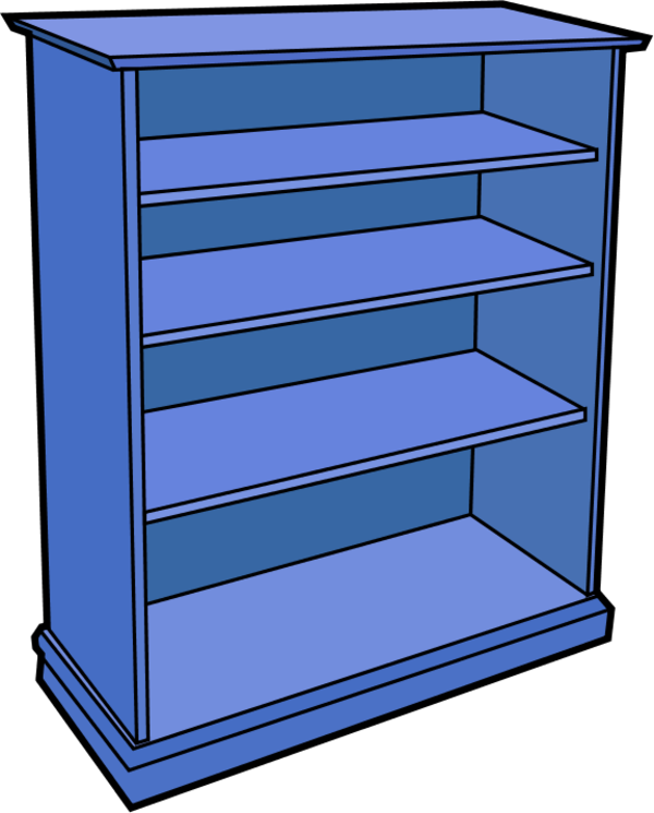 Wooden Bookcase 1   Vector Clip Art
