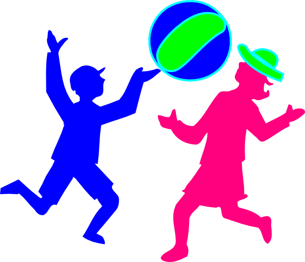 Boy And Girl Playing Ball Clip Art At Clker Com   Vector Clip Art    