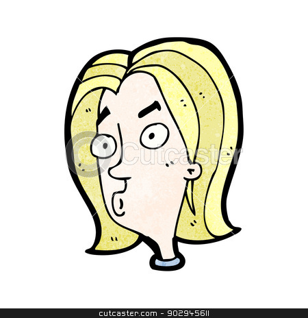Cartoon Confused Woman Stock Vector Clipart Retro Cartoon With    