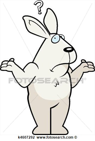 Cartoon Rabbit Looking Confused And Shrugging 
