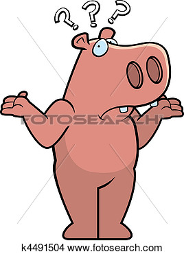 Drawing   Hippo Confused  Fotosearch   Search Clip Art Illustrations