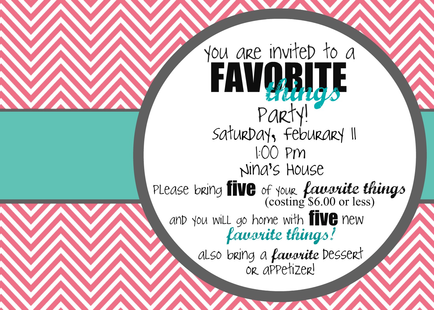 Favorite Things Party   Faith Hope Love