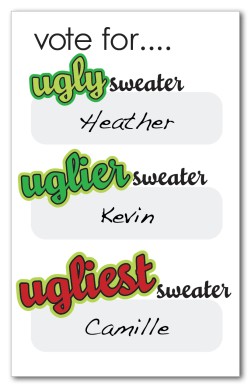 Free Ugly Sweater Voting Ballot Template