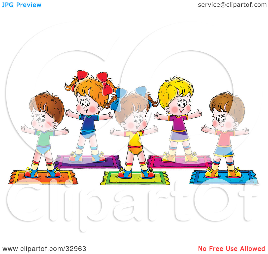 Healthy Children Exercising In A Fitness Class By Alex Bannykh  32963