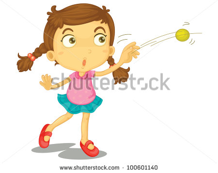 Illustration Of A Child Throwing A Ball   Eps Vector Format Also