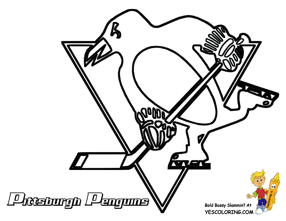 Pittsburgh Penguins Team Hockey Coloring