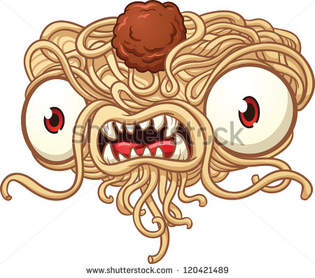 Spaghetti Monster  Vector Clip Art Illustration With Simple Gradients