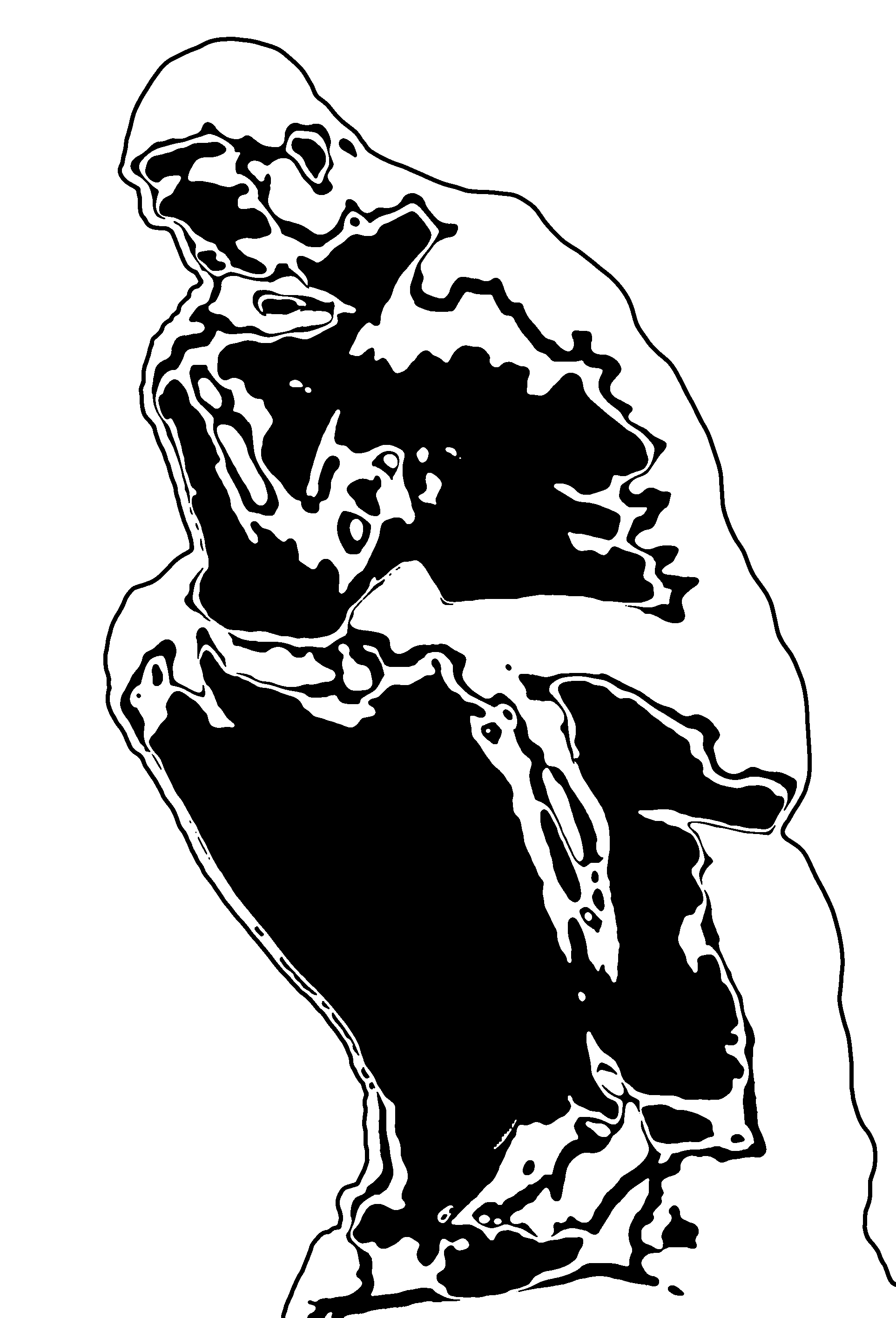 The Thinker Large Bw   Http   Www Wpclipart Com People Male Thinker