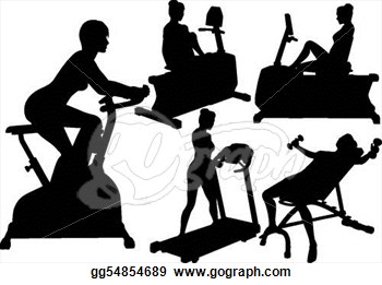 Vector Art   Women Gym Fitness Exercise Workouts  Clipart Drawing