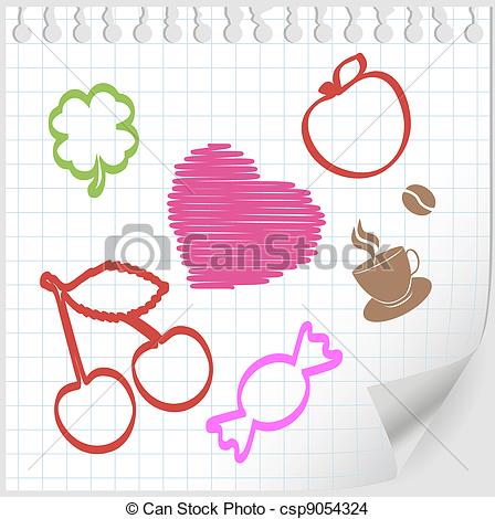 Vector   Sheet Painted With Your Favorite Things   Stock Illustration