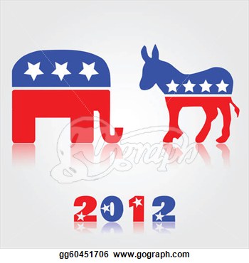 2012 Democrat   Republican Symbols Clipart Drawing Gg60451706