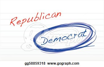Art   Choosing Democrat Over Republican   Clipart Drawing Gg58859318