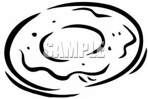 Black And White Glazed Donut   Royalty Free Clipart Picture
