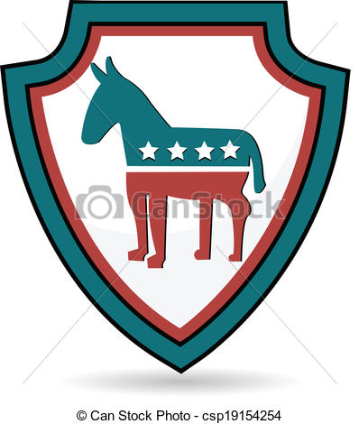 Clipart Vector Of Shield Democrat Logo Symbol   Shield Republican Logo    
