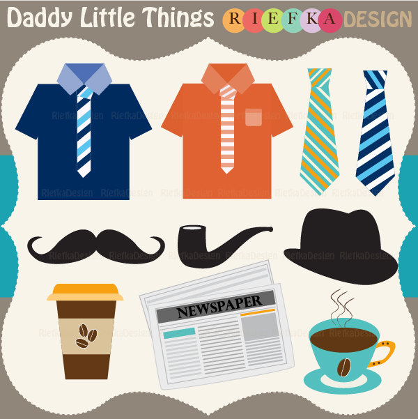 Daddy Little Things Clipart Digital Clipart Father Day By Riefka