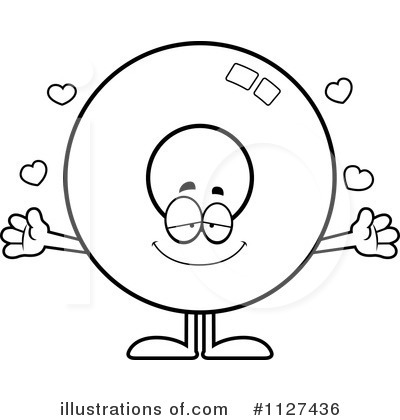 Donut Clipart Black And White Royalty Free  Rf  Donut
