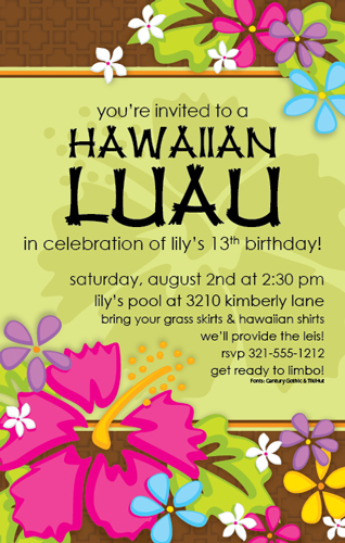 Hawaiian Luau Invitations Printable Free
