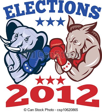 Illustration Of A Democrat Donkey Mascot Of The Democratic Grand Old