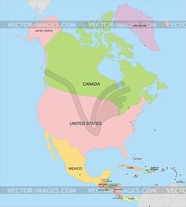 Karte Nordamerikas   Vektorgrafik