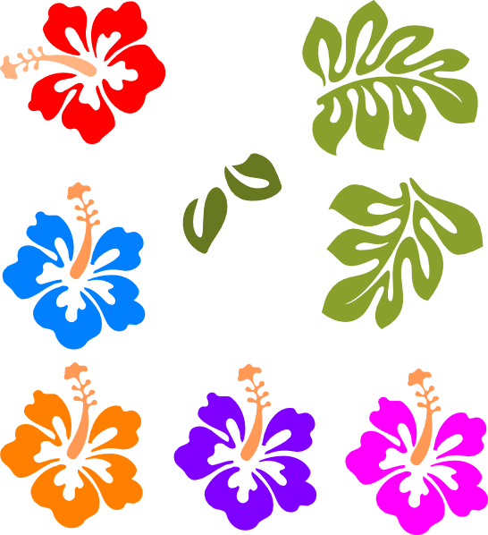 Luau Clipart Hawaiian Flowers Borderfree Luau Clip Art   Clipart Best