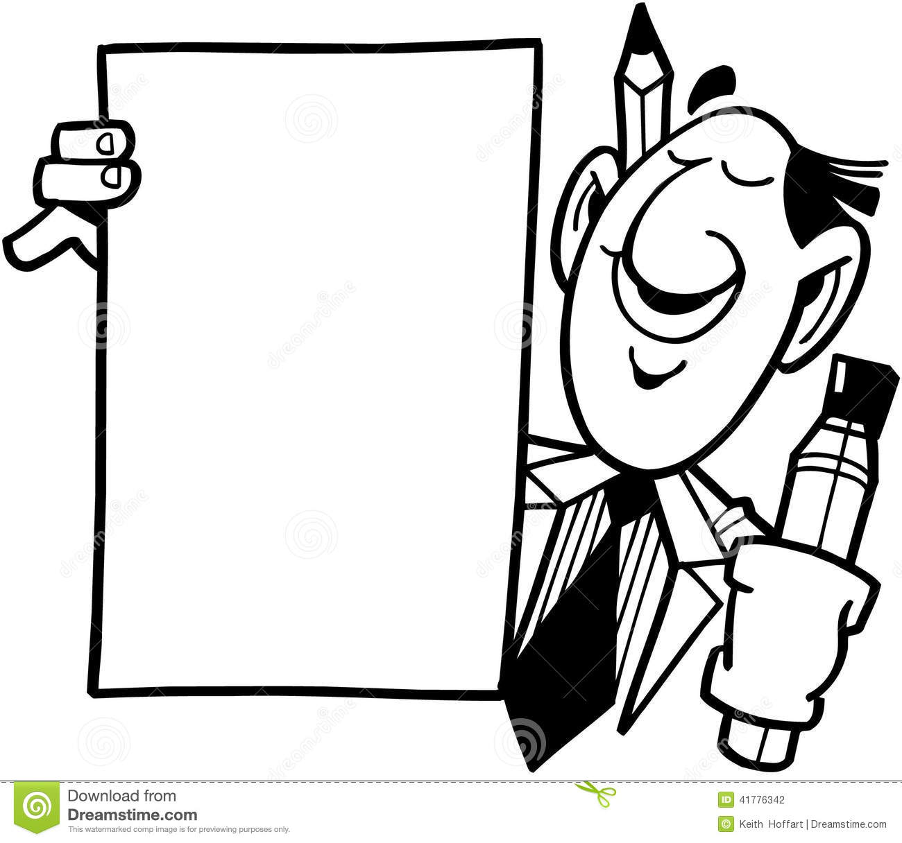 Man With Sign Template Cartoon Vector Clipart Stock Vector   Image