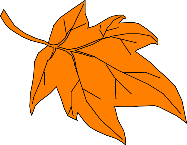 Orange Autumn Leaf Clip Art At Clker Com   Vector Clip Art Online