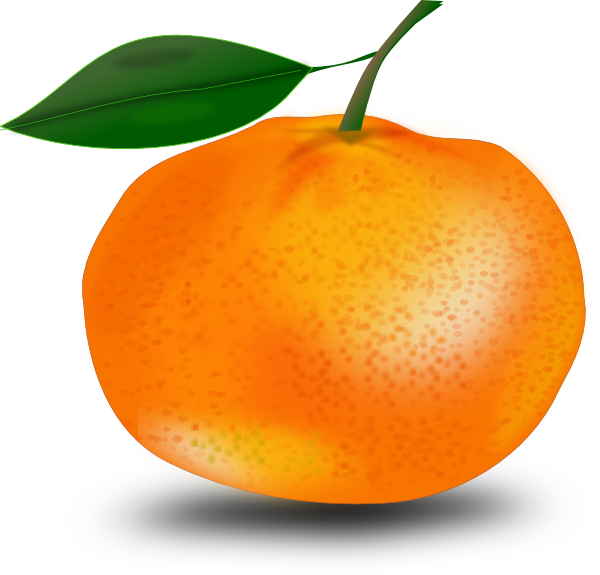 Orange With Leaf Clip Art At Clker Com   Vector Clip Art Online