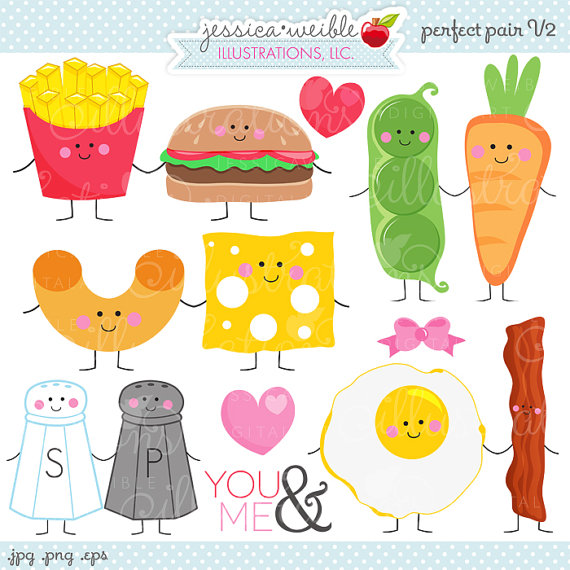 Perfect Pair V2 Cute Digital Clipart   Commercial Use Ok   Things That    