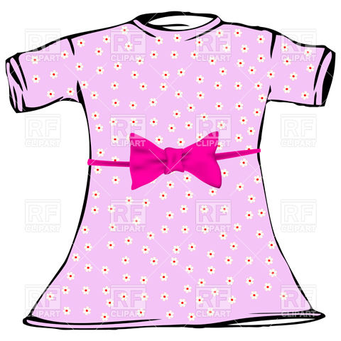 Pink Dress For Little Girl Download Royalty Free Vector Clipart  Eps