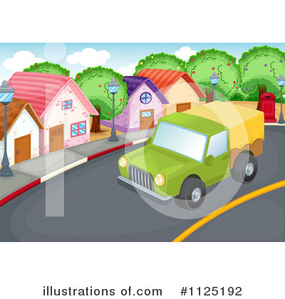 Royalty Free Rf Clipart Illustration Of A Moving Truck Surrounded By