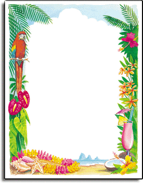 Stationery Papers Tropical   Beach   Luau Tropical Parrot Paper