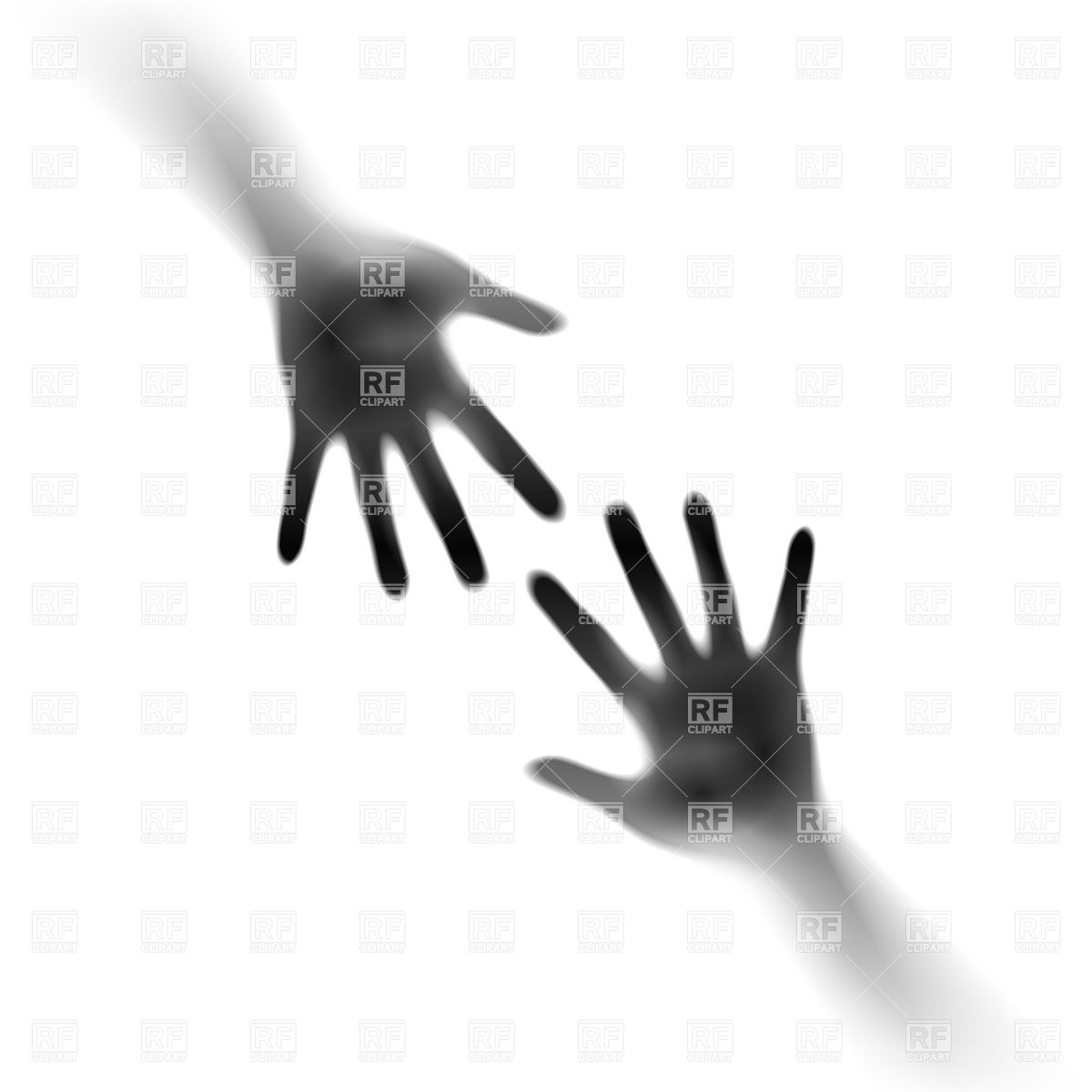 Two Open Hands In The Mist Download Royalty Free Vector Clipart  Eps