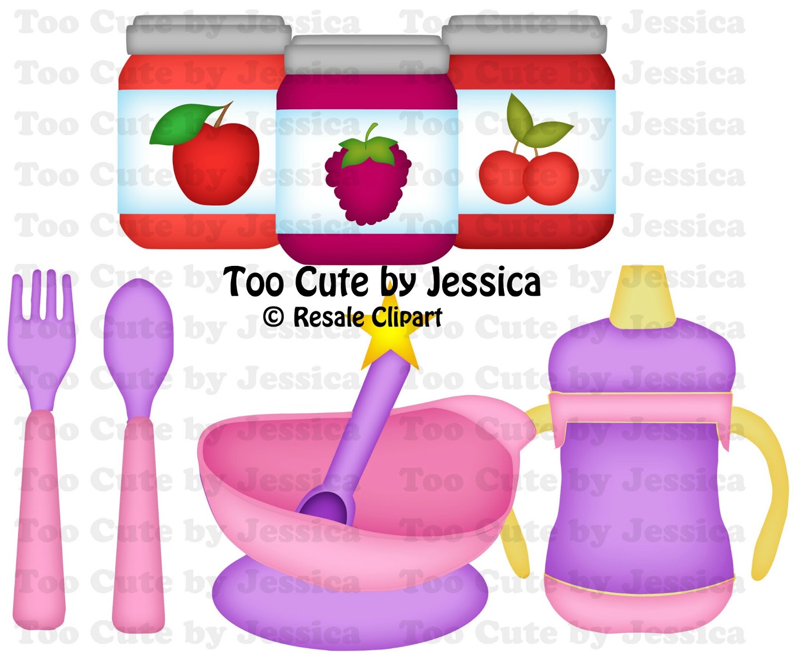 Baby Food Clip Art Original Artwork By Resale Clipart  Cutting Files
